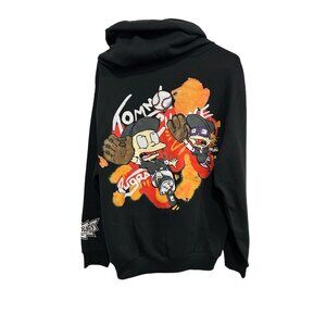 Rugrats 91 NEW Nickelodeon Black Hoodie Sweatshirt Tommy Baseball Sz Medium